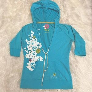 Vintage Roxy Hoodie, Size Medium, bright light blue